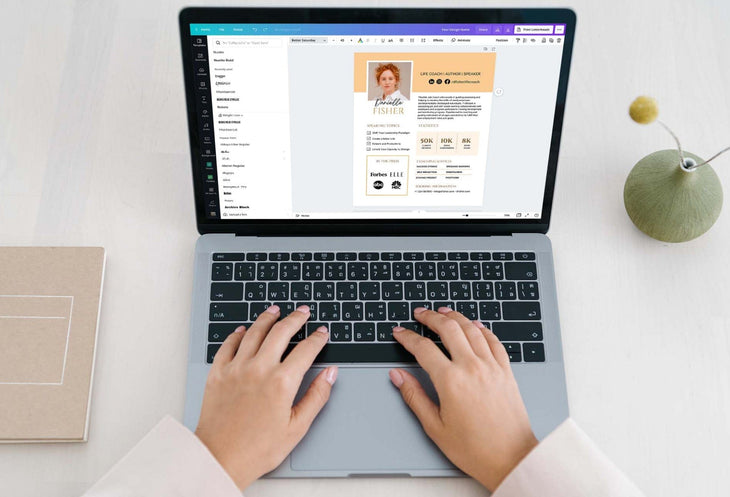 Ladystrategist Danielle Speaker One-Sheet Canva Template instagram canva templates social media templates etsy free canva templates