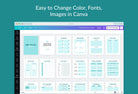 Ladystrategist Dark Cyan Manifestation Dream Life Book Canva Template Printable and Editable instagram canva templates social media templates etsy free canva templates