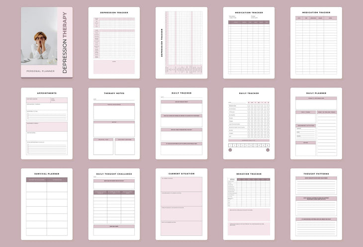 Ladystrategist Depression Planner Canva Template for Coaches instagram canva templates social media templates etsy free canva templates