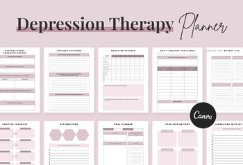 Ladystrategist Depression Planner Canva Template for Coaches instagram canva templates social media templates etsy free canva templates