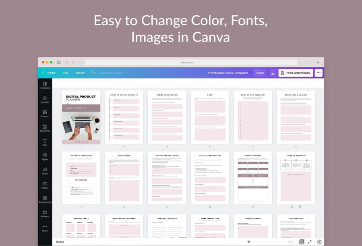 Ladystrategist Digital Product Planner Canva Template instagram canva templates social media templates etsy free canva templates