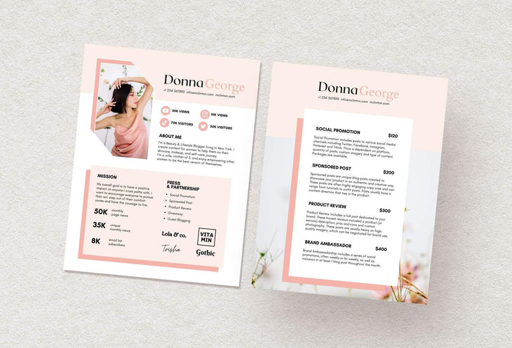 Ladystrategist Donna George Media Kit Canva Template for Influencers instagram canva templates social media templates etsy free canva templates