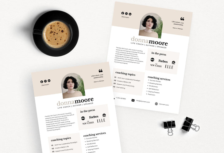 Ladystrategist Donna Speaker One-Sheet Canva Template instagram canva templates social media templates etsy free canva templates