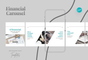 Ladystrategist Elena Financial 6-Page Carousel Canva Template instagram canva templates social media templates etsy free canva templates