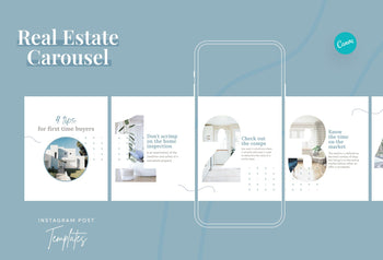 Ladystrategist Ellie Real Estate 6-Page Carousel Canva Template instagram canva templates social media templates etsy free canva templates