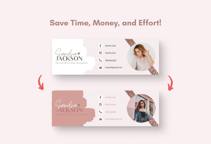 Ladystrategist Email Signature Template Editable Canva Template Rose Gold instagram canva templates social media templates etsy free canva templates