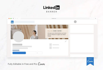 Ladystrategist Emily Linked In Banner Canva Template instagram canva templates social media templates etsy free canva templates