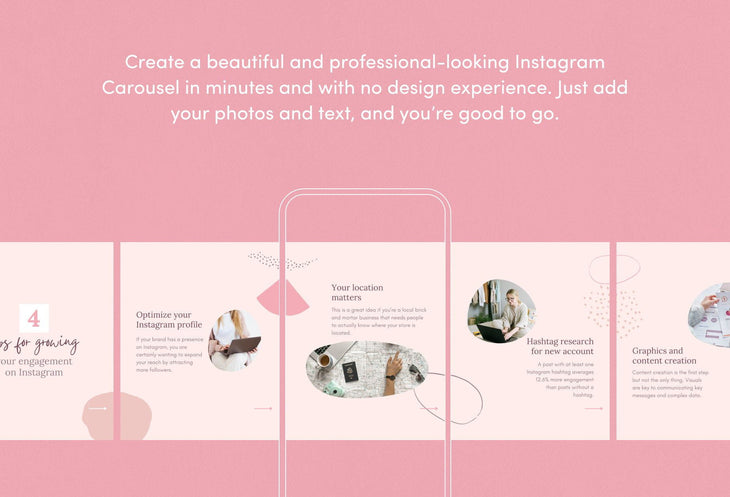 Ladystrategist Emma Coaching 6-Page Carousel Canva Template instagram canva templates social media templates etsy free canva templates