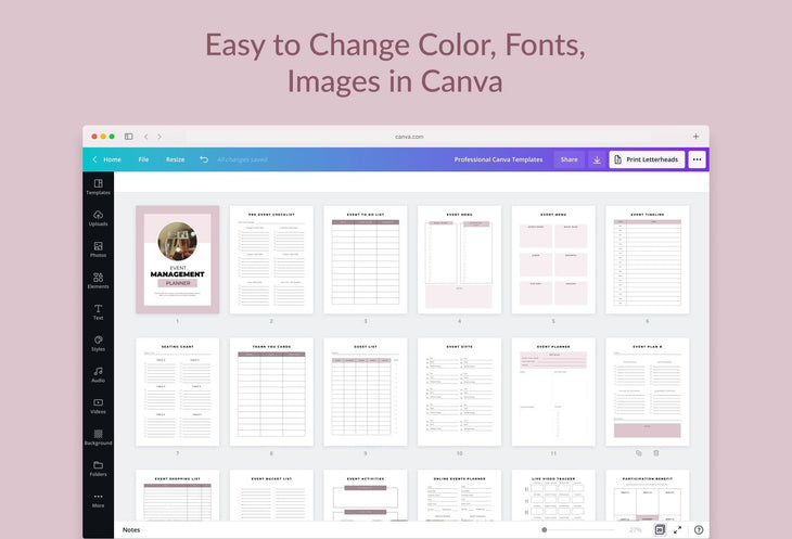 Ladystrategist Event Management Planner Canva Template instagram canva templates social media templates etsy free canva templates
