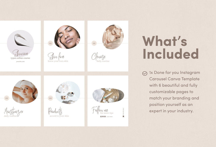 Ladystrategist Everly Educational 6-Page Carousel Canva Template instagram canva templates social media templates etsy free canva templates
