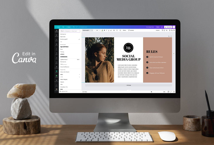 Ladystrategist Facebook Group Banner Iced Coffee Canva Templates instagram canva templates social media templates etsy free canva templates