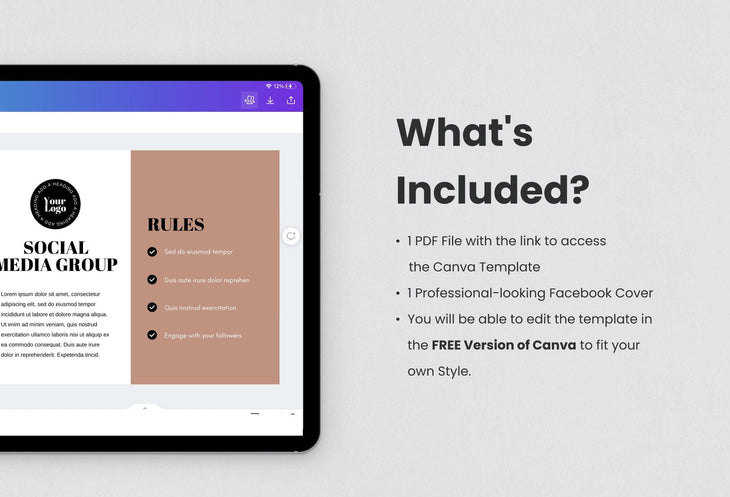 Ladystrategist Facebook Group Banner Iced Coffee Canva Templates instagram canva templates social media templates etsy free canva templates
