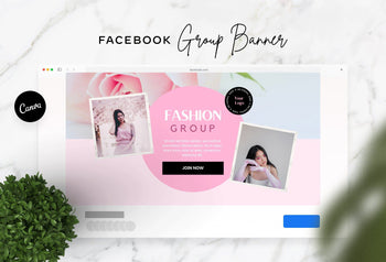 Ladystrategist Facebook Group Banner Lotus Canva Templates instagram canva templates social media templates etsy free canva templates