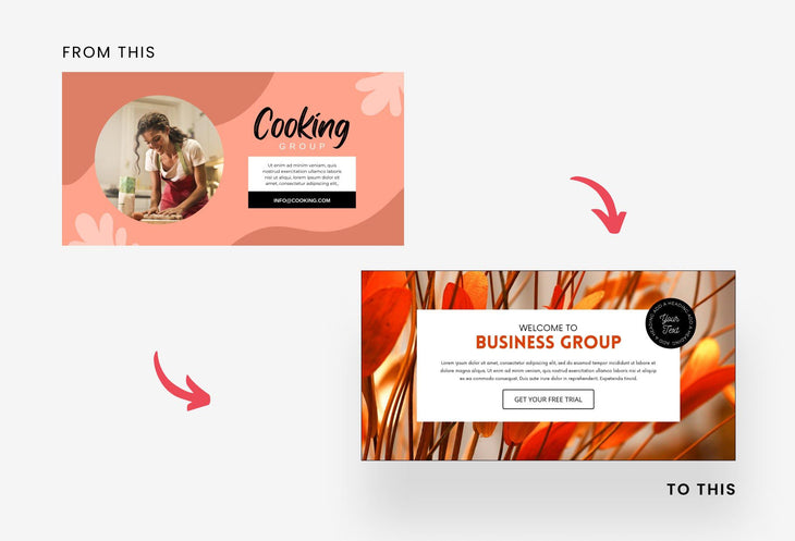 Ladystrategist Facebook Group Banner Tangerine Canva Templates instagram canva templates social media templates etsy free canva templates