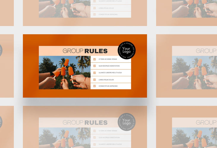 Ladystrategist Facebook Group Banner Tawny Orange Canva Templates instagram canva templates social media templates etsy free canva templates