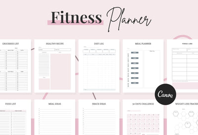 Ladystrategist Fitness Planner Canva Template instagram canva templates social media templates etsy free canva templates