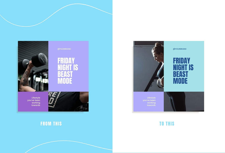 Ladystrategist FITNESS TREND - 97 Done-for-You Fitness Instagram Posts - Fully Editable Canva Templates instagram canva templates social media templates etsy free canva templates
