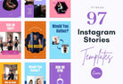 Ladystrategist FITNESS TREND Stories - 97 Done-for-You Fitness Instagram Templates - Fully Editable Canva Templates instagram canva templates social media templates etsy free canva templates