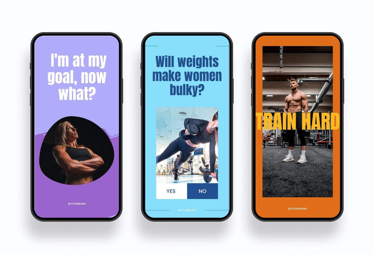 Ladystrategist FITNESS TREND Stories - 97 Done-for-You Fitness Instagram Templates - Fully Editable Canva Templates instagram canva templates social media templates etsy free canva templates
