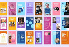 Ladystrategist FITNESS TREND Stories - 97 Done-for-You Fitness Instagram Templates - Fully Editable Canva Templates instagram canva templates social media templates etsy free canva templates