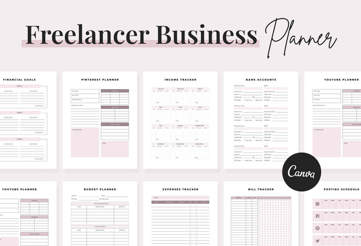 Ladystrategist Freelancer Business Planner Canva Template instagram canva templates social media templates etsy free canva templates