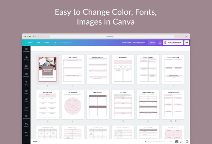 Ladystrategist Freelancer Business Planner Canva Template instagram canva templates social media templates etsy free canva templates