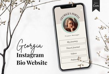 Ladystrategist Georgia Instagram Link in Bio Canva Landing Page Website instagram canva templates social media templates etsy free canva templates