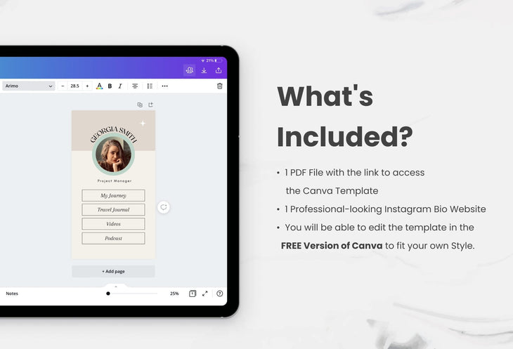 Ladystrategist Georgia Instagram Link in Bio Canva Landing Page Website instagram canva templates social media templates etsy free canva templates