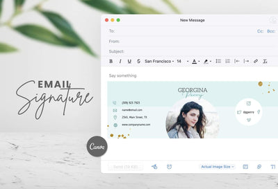 Ladystrategist Georgina Email Signature Template Editable Canva Template Rose Gold instagram canva templates social media templates etsy free canva templates