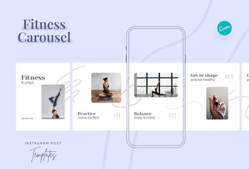 Ladystrategist Gianna Fitness 6-Page Carousel Canva Template instagram canva templates social media templates etsy free canva templates
