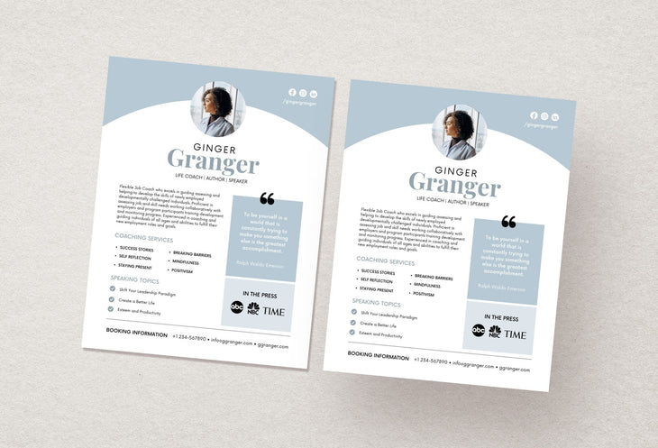 Ladystrategist Ginger Speaker One-Sheet Canva Template instagram canva templates social media templates etsy free canva templates