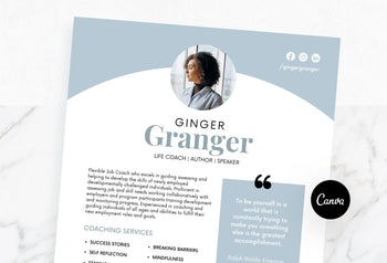 Ladystrategist Ginger Speaker One-Sheet Canva Template instagram canva templates social media templates etsy free canva templates