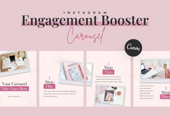 Ladystrategist Girly Carousel Instagram Engagement Booster Canva Template instagram canva templates social media templates etsy free canva templates