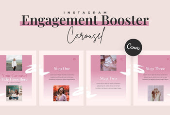 Ladystrategist Good Vibes Carousel Instagram Engagement Booster Canva Template instagram canva templates social media templates etsy free canva templates