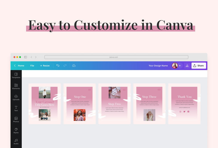 Ladystrategist Good Vibes Carousel Instagram Engagement Booster Canva Template instagram canva templates social media templates etsy free canva templates