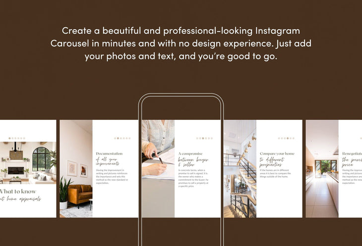 Ladystrategist Grace Real Estate 6-Page Carousel Canva Template instagram canva templates social media templates etsy free canva templates