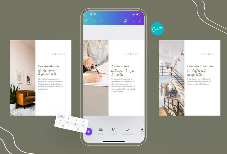 Ladystrategist Grace Real Estate 6-Page Carousel Canva Template instagram canva templates social media templates etsy free canva templates