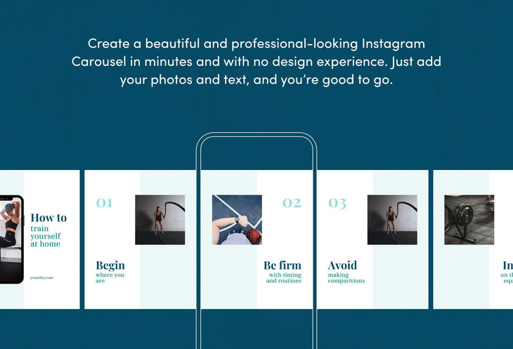 Ladystrategist Hannah Fitness 6-Page Carousel Canva Template instagram canva templates social media templates etsy free canva templates
