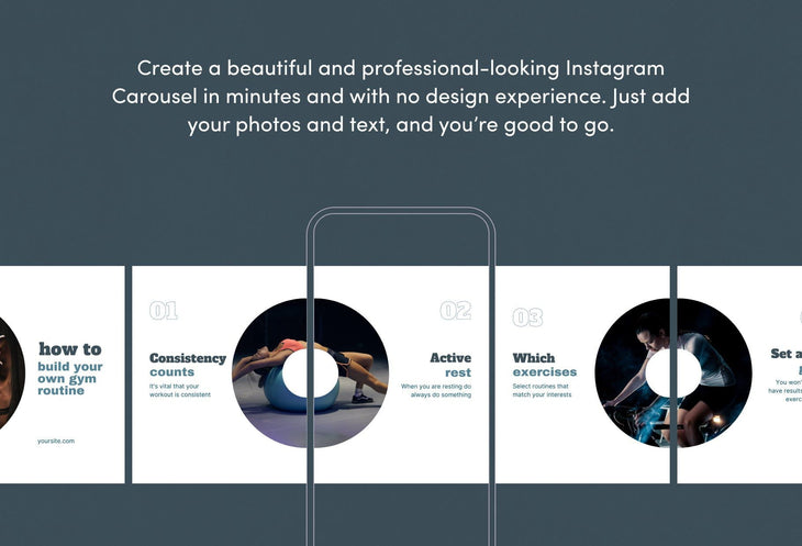 Ladystrategist Harper Fitness 6-Page Carousel Canva Template instagram canva templates social media templates etsy free canva templates