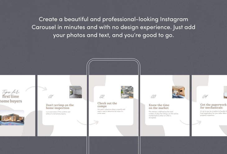 Ladystrategist Hazel Real Estate 6-Page Carousel Canva Template instagram canva templates social media templates etsy free canva templates