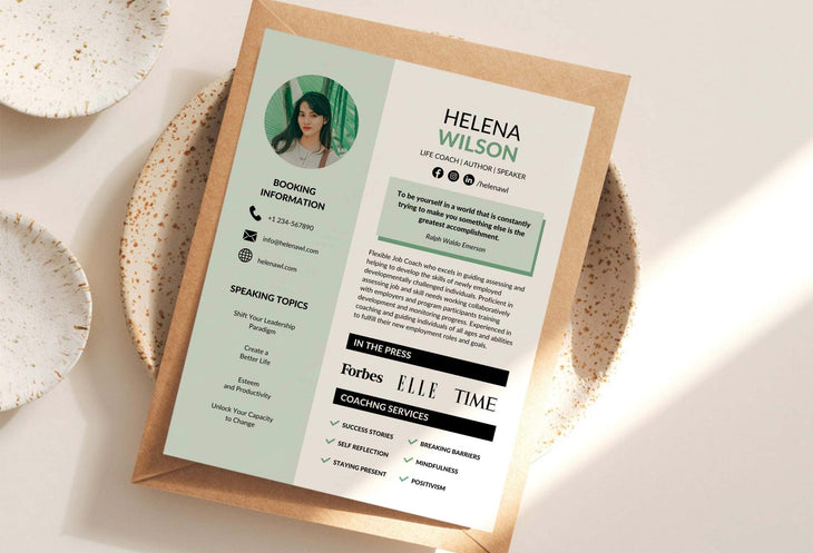 Ladystrategist Helena Speaker One-Sheet Canva Template instagram canva templates social media templates etsy free canva templates