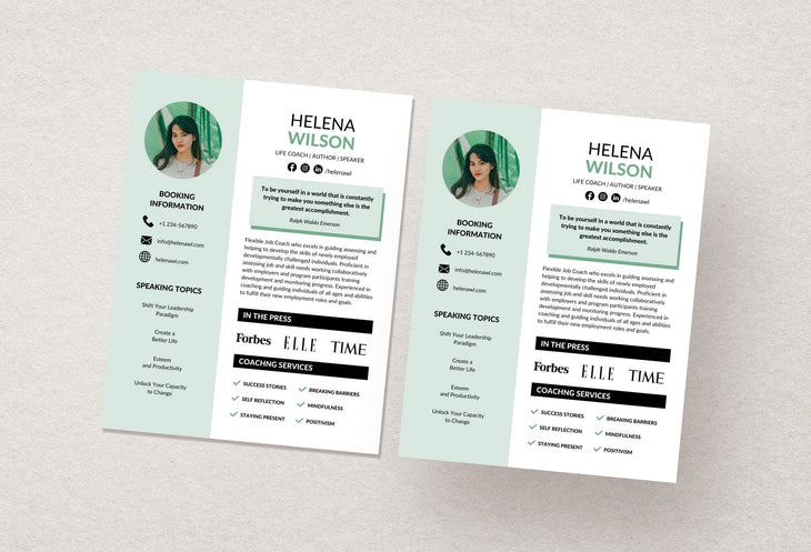Ladystrategist Helena Speaker One-Sheet Canva Template instagram canva templates social media templates etsy free canva templates