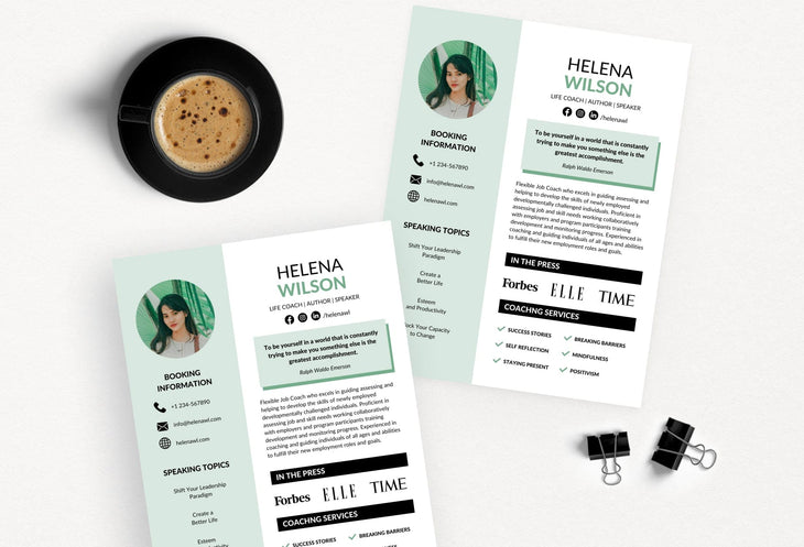 Ladystrategist Helena Speaker One-Sheet Canva Template instagram canva templates social media templates etsy free canva templates