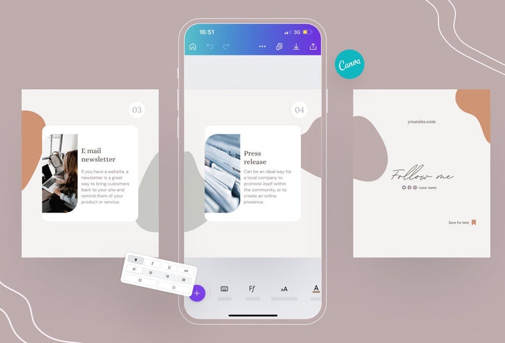 Ladystrategist Isabella Coaching 6-Page Carousel Canva Template instagram canva templates social media templates etsy free canva templates