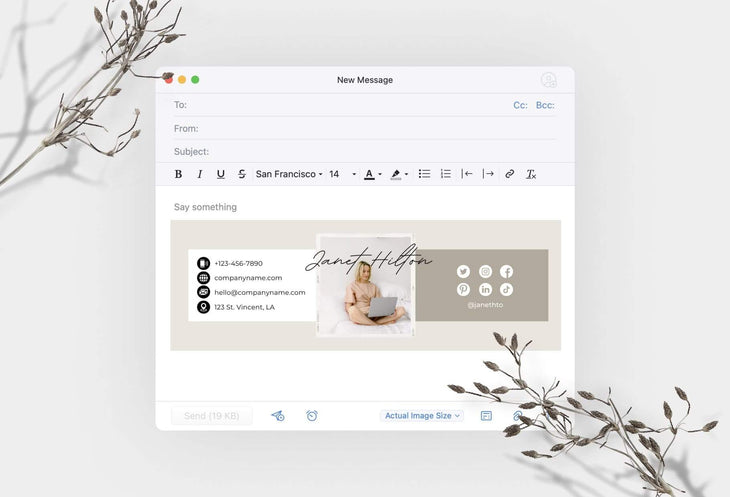 Ladystrategist Janet Email Signature Template Editable Canva Template Rose Gold instagram canva templates social media templates etsy free canva templates