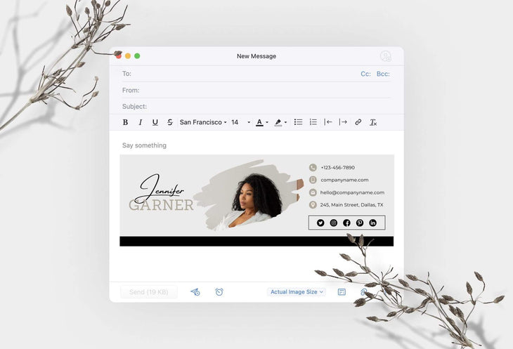 Ladystrategist Jennifer Email Signature Template Editable Canva Template Rose Gold instagram canva templates social media templates etsy free canva templates