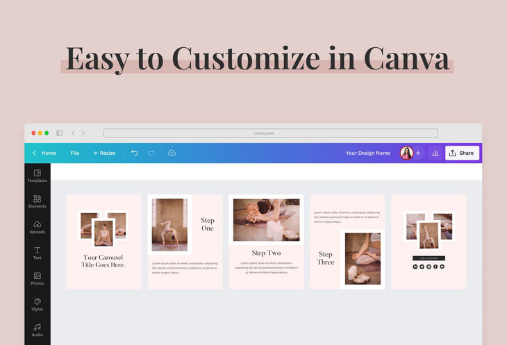 Ladystrategist Jolly Carousel Instagram Engagement Booster Canva Template instagram canva templates social media templates etsy free canva templates