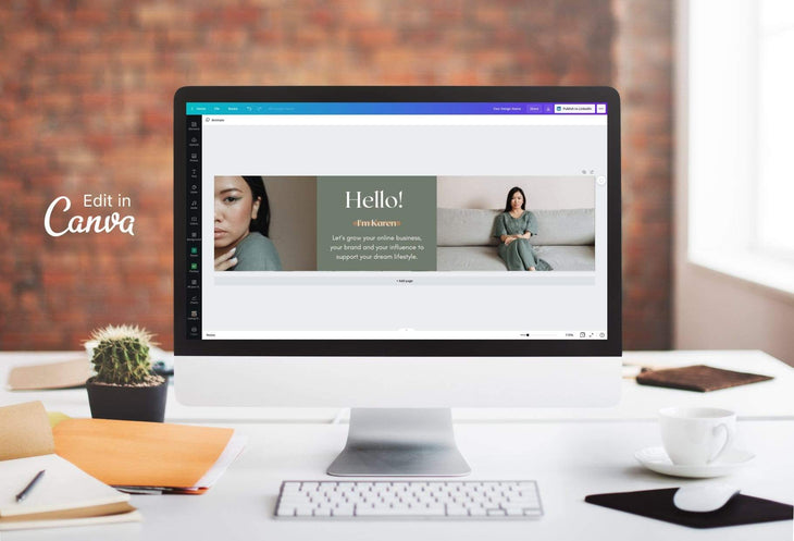 Ladystrategist Karen Linked In Banner Canva Template instagram canva templates social media templates etsy free canva templates