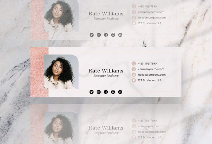 Ladystrategist Kate Email Signature Template Editable Canva Template Rose Gold instagram canva templates social media templates etsy free canva templates