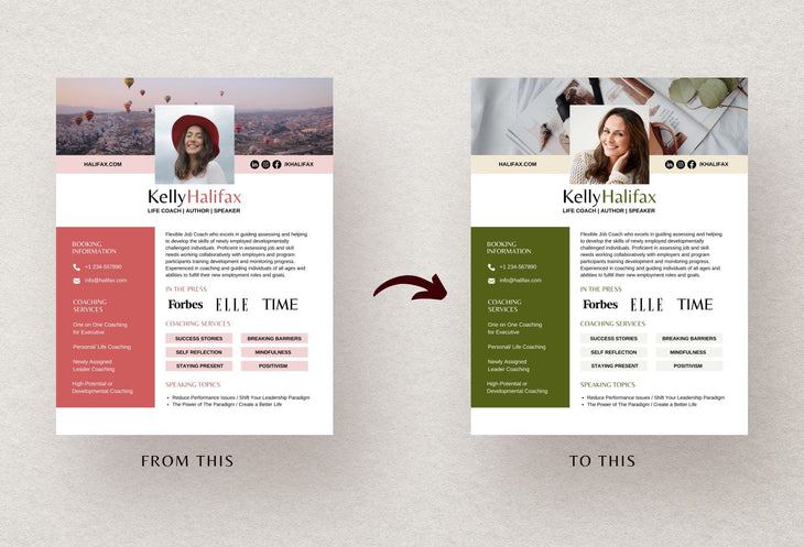 Ladystrategist Kelly Speaker One-Sheet Canva Template instagram canva templates social media templates etsy free canva templates